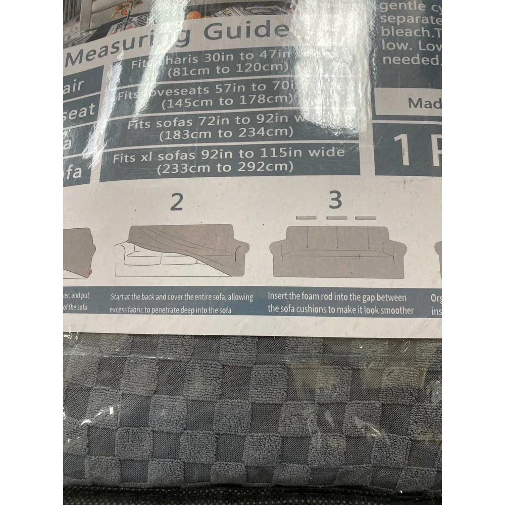 ZNSAYOTX 1 Piece Jacquard Couch Covers for 3 Cushion Couch (XL Sofa, Light Grey)